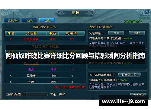 阿仙奴昨晚比赛详细比分回顾与精彩瞬间分析指南
